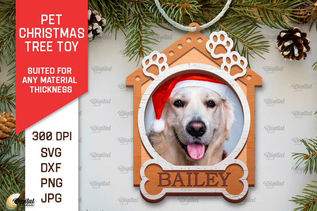 Pet Christmas Ornament Laser Cut. Pet Tree Toy SVG Design SVG Evgenyia Guschina 