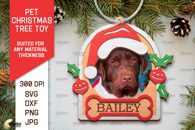 Pet Christmas Ornament Laser Cut. Pet Tree Toy SVG Design SVG Evgenyia Guschina 