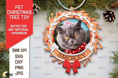 Pet Christmas Ornament Laser Cut. Pet Tree Toy SVG Design SVG Evgenyia Guschina 