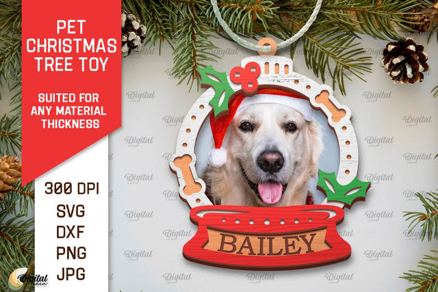 Pet Christmas Ornament Laser Cut. Pet Tree Toy SVG Design SVG Evgenyia Guschina 