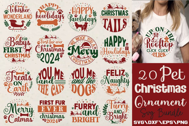 Pet Christmas Ornament Svg Bundle SVG Angelina750 
