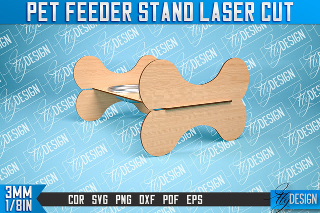 Pet Feeder Stand Laser Cut | Pet Design | CNC File SVG Fly Design 
