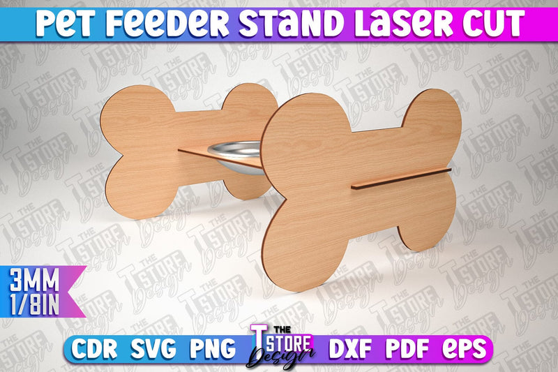 Pet Feeder Stand Laser Cut | Pet Design | CNC File SVG The T Store Design 