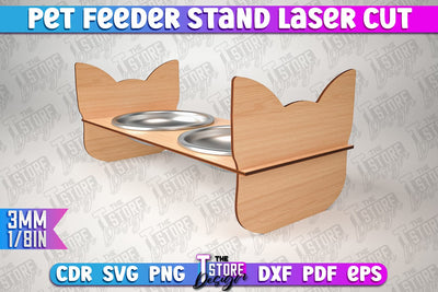Pet Feeder Stand Laser Cut | Pet Design | CNC File SVG The T Store Design 