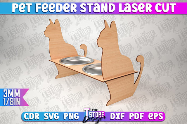 Pet Feeder Stand Laser Cut | Pet Design | CNC File SVG The T Store Design 