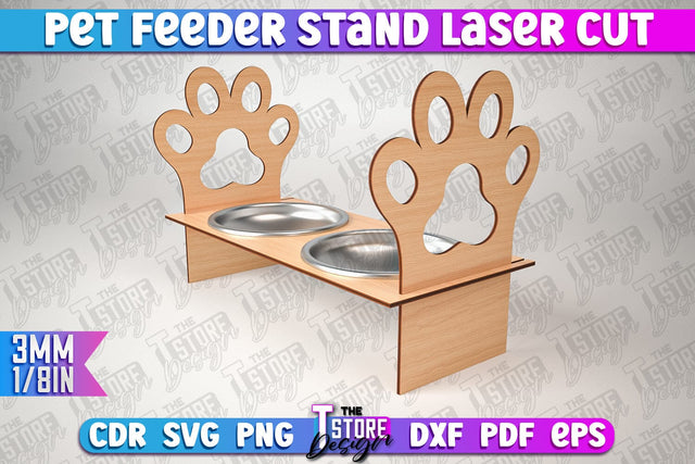 Pet Feeder Stand Laser Cut | Pet Design | CNC File SVG The T Store Design 