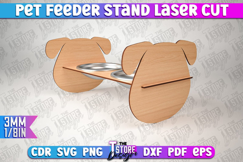 Pet Feeder Stand Laser Cut | Pet Design | CNC File SVG The T Store Design 