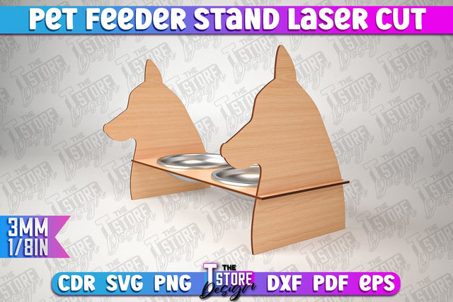 Pet Feeder Stand Laser Cut | Pet Design | CNC File SVG The T Store Design 