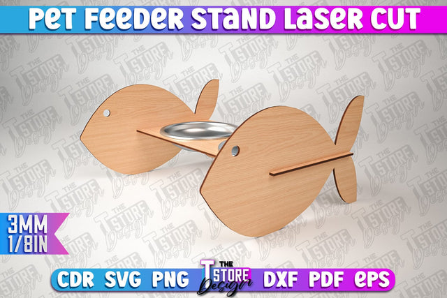 Pet Feeder Stand Laser Cut | Pet Design | CNC File SVG The T Store Design 