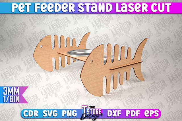 Pet Feeder Stand Laser Cut | Pet Design | CNC File SVG The T Store Design 