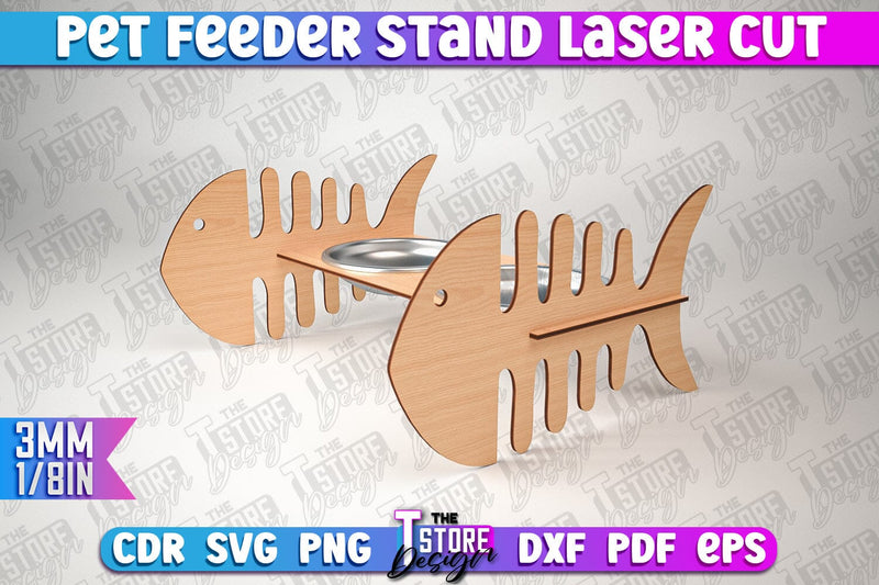Pet Feeder Stand Laser Cut | Pet Design | CNC File SVG The T Store Design 