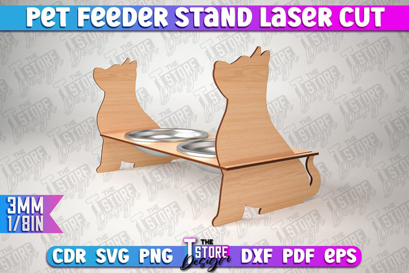 Pet Feeder Stand Laser Cut | Pet Design | CNC File SVG The T Store Design 