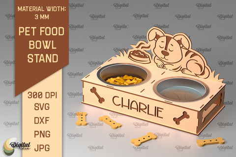 Pet Food Bowl Stands Laser Cut Bundle. Bowl Stands SVG SVG Evgenyia Guschina 