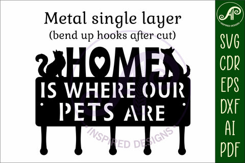 Pet Key Holder SVG Cat Dog Key Rack Laser Cut & Metal SVG APInspireddesigns 