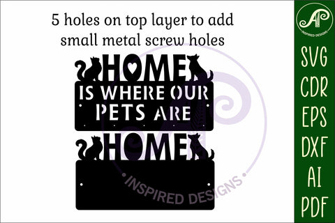 Pet Key Holder SVG Cat Dog Key Rack Laser Cut & Metal SVG APInspireddesigns 