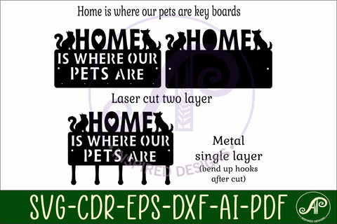 Pet Key Holder SVG Cat Dog Key Rack Laser Cut & Metal SVG APInspireddesigns 