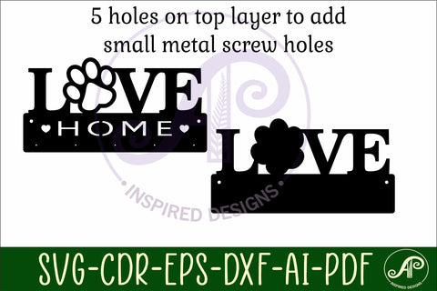 Pet LOVE Key holder designs for wood and metal SVG APInspireddesigns 