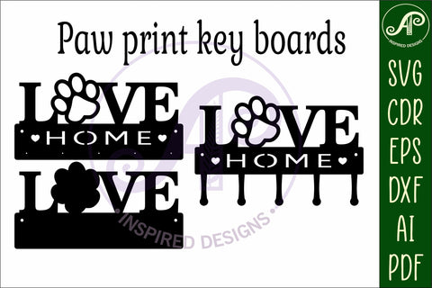Pet LOVE Key holder designs for wood and metal SVG APInspireddesigns 