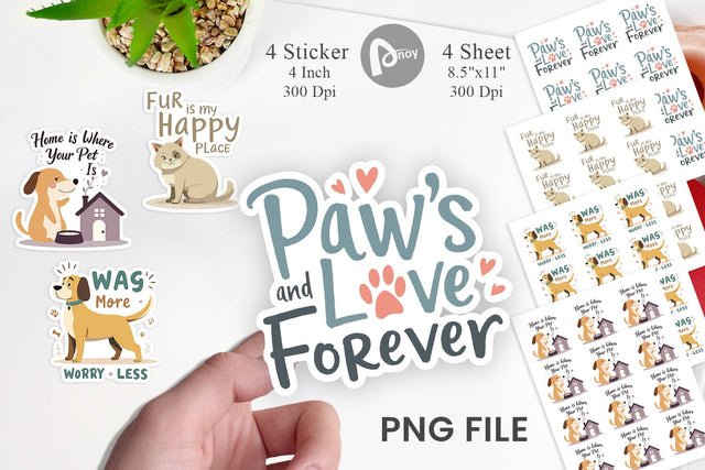 Pet Love Quotes Sticker Sublimation artnoy 