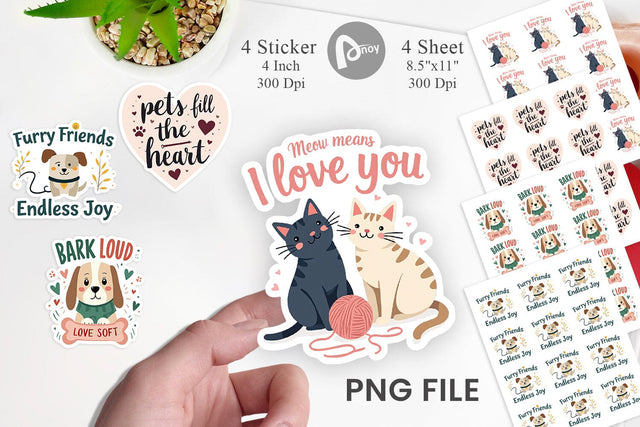 Pet Love Quotes Sticker Sublimation artnoy 