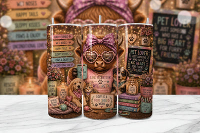 Pet Lover Highland Cow Tumbler Wrap Sublimation BijouBay 