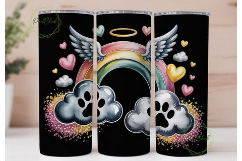 Pet Memorial Angel Paws Tumbler Wrap Sublimation PixelChick 