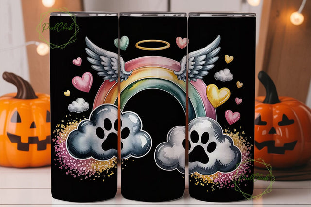 Pet Memorial Angel Paws Tumbler Wrap Sublimation PixelChick 