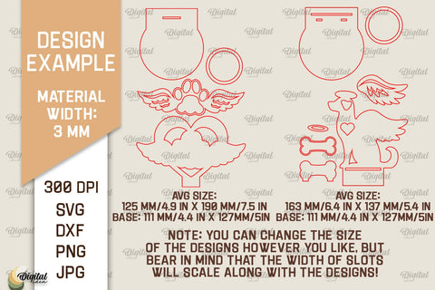Pet Memorial Candle Holder Laser Cut. Tea Light Candle Holder SVG SVG Evgenyia Guschina 