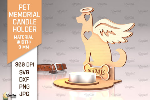 Pet Memorial Candle Holder Laser Cut. Tea Light Candle Holder SVG SVG Evgenyia Guschina 