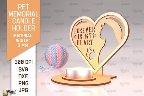 Pet Memorial Candle Holders Laser Cut Bundle. Tea Light Candle Holders SVG SVG Evgenyia Guschina 