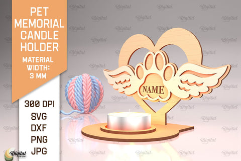 Pet Memorial Candle Holders Laser Cut Bundle. Tea Light Candle Holders SVG SVG Evgenyia Guschina 