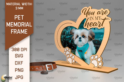 Pet Memorial Frame Laser Cut. Personalized Frame SVG SVG Evgenyia Guschina 
