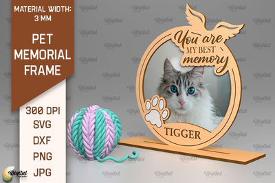 Pet Memorial Frame Laser Cut. Personalized Frame SVG SVG Evgenyia Guschina 