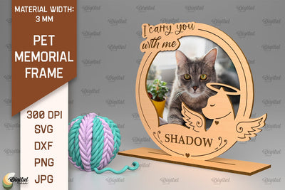 Pet Memorial Frame Laser Cut. Personalized Frame SVG SVG Evgenyia Guschina 