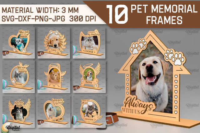 Pet Memorial Frames Laser Cut Bundle. Personalized Frames SVG SVG Evgenyia Guschina 