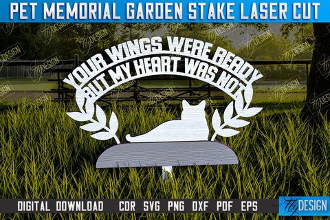 Pet Memorial Garden Stakes Laser Cut Bundle | Laser Flower Stakes Design | CNC Files SVG Fly Design 