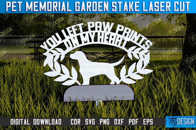 Pet Memorial Garden Stakes Laser Cut | Laser Flower Stakes Design | CNC Files SVG Fly Design 