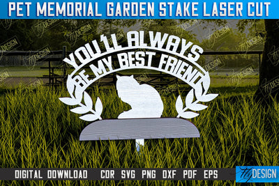 Pet Memorial Garden Stakes Laser Cut | Laser Flower Stakes Design | CNC Files SVG Fly Design 