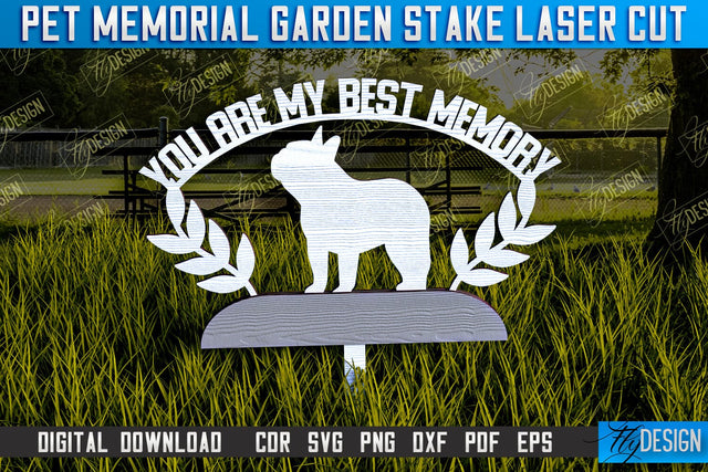 Pet Memorial Garden Stakes Laser Cut | Laser Flower Stakes Design | CNC Files SVG Fly Design 
