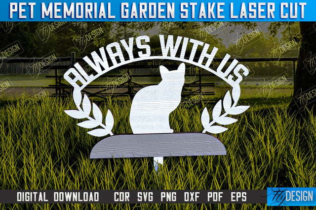 Pet Memorial Garden Stakes Laser Cut | Laser Flower Stakes Design | CNC Files SVG Fly Design 