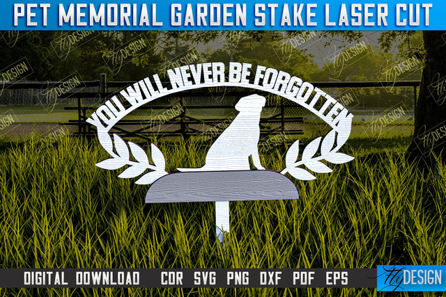 Pet Memorial Garden Stakes Laser Cut | Laser Flower Stakes Design | CNC Files SVG Fly Design 
