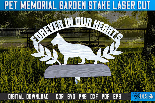Pet Memorial Garden Stakes Laser Cut | Laser Flower Stakes Design | CNC Files SVG Fly Design 
