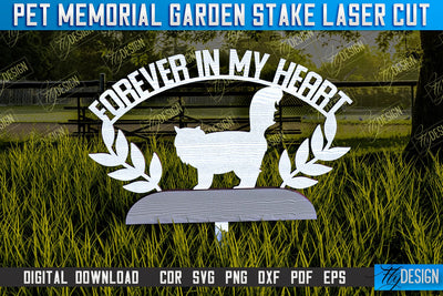 Pet Memorial Garden Stakes Laser Cut | Laser Flower Stakes Design | CNC Files SVG Fly Design 