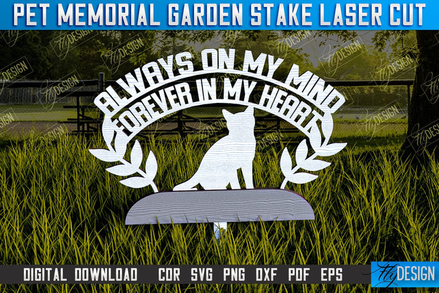 Pet Memorial Garden Stakes Laser Cut | Laser Flower Stakes Design | CNC Files SVG Fly Design 
