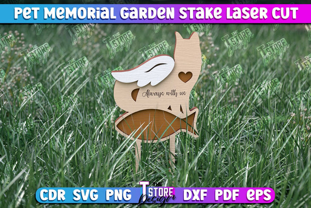 Pet Memorial Garden Stakes Laser Cut | Laser Flower Stakes Design | CNC Files SVG The T Store Design 