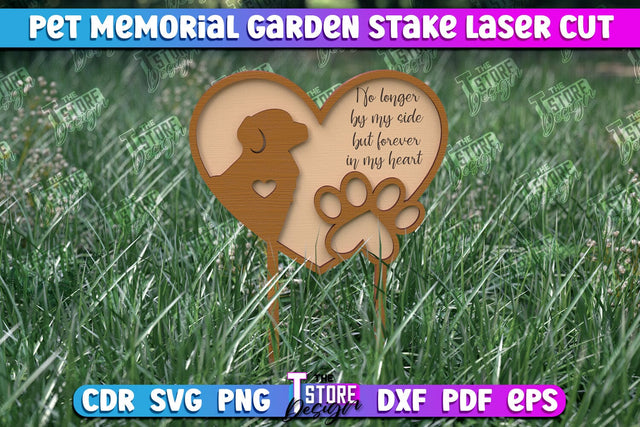 Pet Memorial Garden Stakes Laser Cut | Laser Flower Stakes Design | CNC Files SVG The T Store Design 
