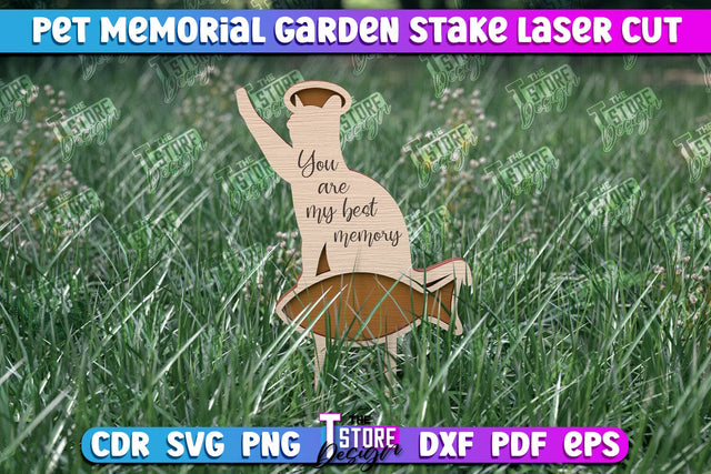 Pet Memorial Garden Stakes Laser Cut | Laser Flower Stakes Design | CNC Files SVG The T Store Design 