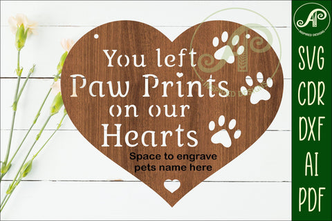 Pet memorial heart wall sign, SVG file. vector sign SVG APInspireddesigns 
