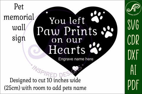 Pet memorial heart wall sign, SVG file. vector sign SVG APInspireddesigns 