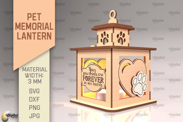 Pet Memorial Lantern SVG. 3D Lamps Laser Cut SVG Evgenyia Guschina 